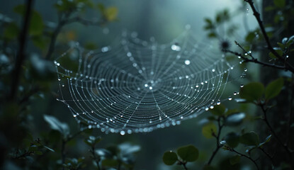 Raindrops on Spider Web – Moody Macro Nature Shot