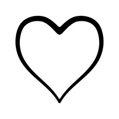 Aufkleber - Bold black outlined heart shape symbol