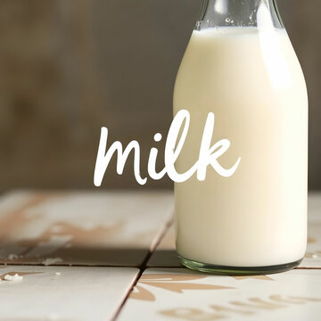 Fresh milk with text