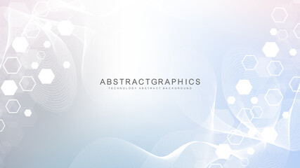 Aufkleber - health care abstract background with hexagons, lines and dots. medical innovation banner template co