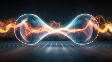 Poster - Dynamic energy flow visualization digital realm graphic design futuristic environment close-up view concept of energy dynamics