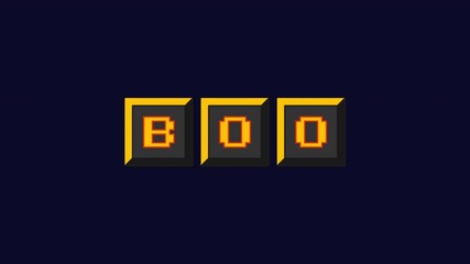 Aufkleber - Animated word boo made from keyboard keys with glitch effect. Alpha channel