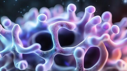 Poster - Microscopic exploration of cellular structures science laboratory digital art abstract environment close-up perspective biological concepts