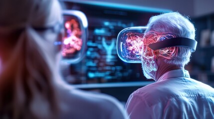Poster - virtual reality exploration technology lab digital experience futuristic environment close-up cognit