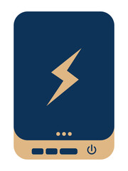 Fototapete - Power bank icon. Flat style vector power bank silhouette symbol website design. Simple energy bank electric sign symbol isolated on white background. Charging vector illustration.