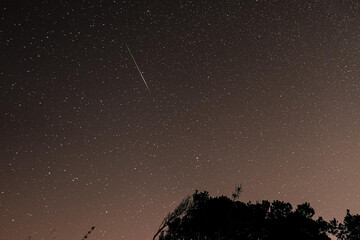 stars and comet at sky