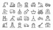 © Miraz - Line art construction icons representing various maintenance activities, great for contractor websites, home improvement apps, and project planning visuals