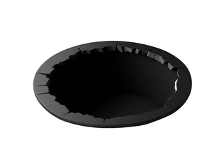 Poster - Abstract Dark Gray Circular Crater 3D Render, PNG