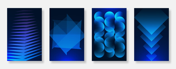 Poster - Abstract modern gradient poster background design set. Elegant and minimalist book cover template for banner and flyer