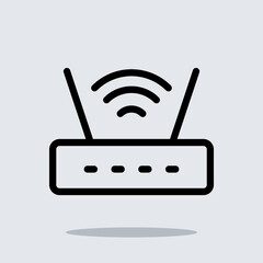 Poster - Wi Fi icon vector. Wireless router logo design. Wifi vector icon illustration isolated on gray background