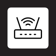 Poster - Wi Fi icon vector. Wireless internet logo design. Wifi vector icon illustration in square isolated on black background