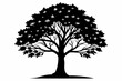 © kanchanrani - ash tree silhouette line art vector illustration