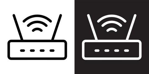 Poster - Wi Fi icon vector. Wireless sign symbol in trendy flat style. Wifi vector icon illustration isolated on white and black background