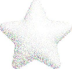Wall Mural - abstract colorful stipple gradient halftone star, dotted textures of holographic color. geometric no