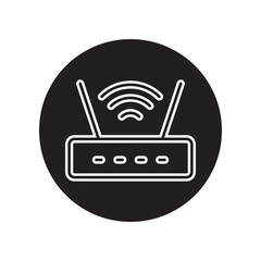 Poster - Wi Fi icon vector. Wireless internet logo design. Wifi vector icon illustration in circle isolated on white background