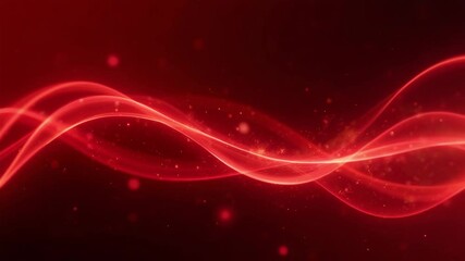 Poster - Abstract Red Waves Flowing in a Dark Space with Soft Glowing Light Highlights and Smooth Curves Creating a Cinematic Atmosphere