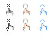 © CzakaU - Mouse cursor click editable stroke outline icon. Loading icons set. Cursor icon. Mouse click cursor collection. Flat vector illustration. Pixel perfect