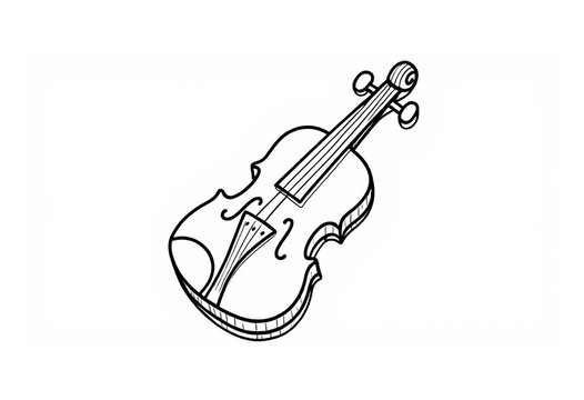 A graceful violin outline, perfect for adding artistic colors.