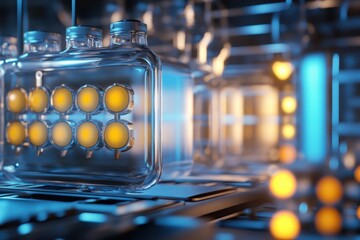 Poster - Innovative technology showcasing a futuristic power storage solution in a lab environment
