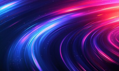 Poster - vibrant abstract light trails in blue, pink, and purple hues creating dynamic motion effect