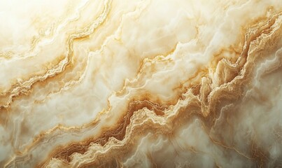 Poster - Elegant beige and gold marble texture with flowing patterns and natural veins
