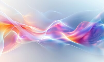 Poster - abstract colorful wave patterns with smooth gradients and light effects