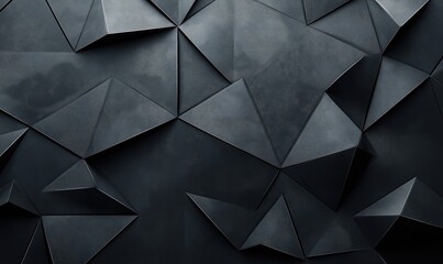 Poster - Geometric abstract background with dark triangular shapes and textures