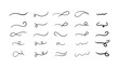© BhandariProductions - Hand drawn collection of curly swishes. doodle freehand lines. calligraphy swirl. swashes. smooth pencil lines and strokes