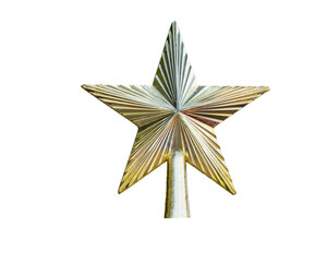 Wall Mural - golden christmas star isolated on white background. This has clipping path.