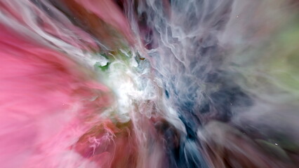 Wall Mural - a stunning cosmic nebula showcases dynamic swirls of vibrant colors, including pink, purple, and blu
