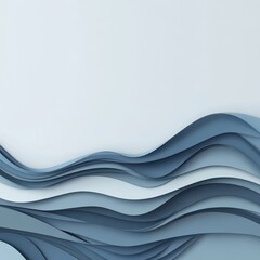 Poster - Abstract Waves in Blue and White Tones for Background or Design Use