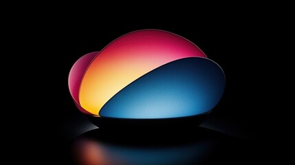 Poster - Modern Abstract Lamp with Colorful Gradient Glow on Black Background