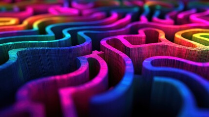 Fototapete - Abstract Colorful Pattern with Vibrant Waves and Curved Lines