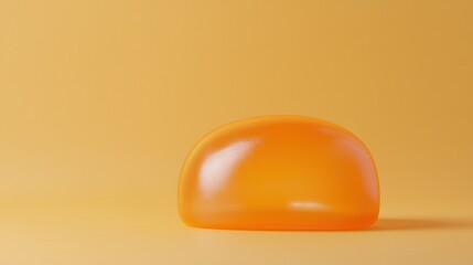 Poster - Bright Orange Jelly on Minimalist Yellow Background for Design Use