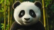 © AssanAI.Studio - Cute and Playful Panda Surrounded by Lush Green Bamboo Forest