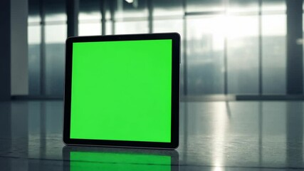 Poster - Green Screen Tablet Mockup: Modern Technology Display