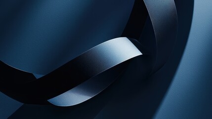 Poster - Elegant Blue Ribbon Curves on Dark Background for Design Projects