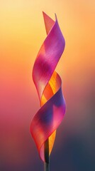 Poster - Swirling Colorful Petal Against Soft Dreamy Background at Sunset