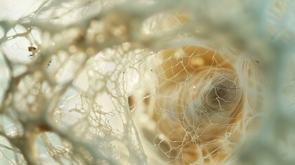 Poster - Intricate Microscopic Structure of Organic Material Under Magnification