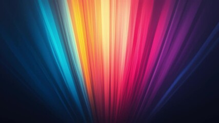 Poster - Abstract dark background of light with stripes of colourful rays moving from the center