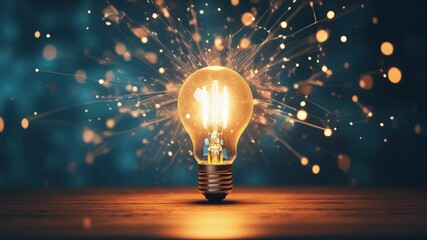 Poster - Brainstorming concept with a light bulb