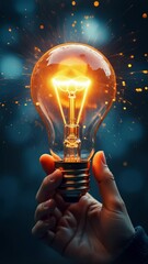Poster - Brainstorming concept with a light bulb