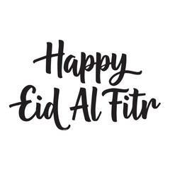 Aufkleber - Modern Calligraphy for Happy Eid Al Fitr White Background.
