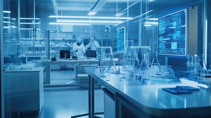 Poster - Modern Laboratory Environment with Scientists and Innovative Technology