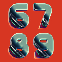 Fototapete - 3d rendered font set with letters made of shiny glass layers