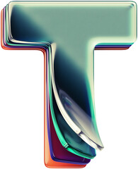 Poster - Abstract 3d rendered letter made of shiny glass layers