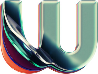 Poster - Abstract 3d rendered letter made of shiny glass layers