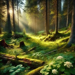Wall Mural - forest and a small clearing