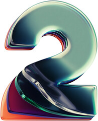 Poster - Abstract 3d rendered letter made of shiny glass layers