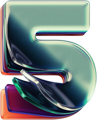 Poster - Abstract 3d rendered letter made of shiny glass layers